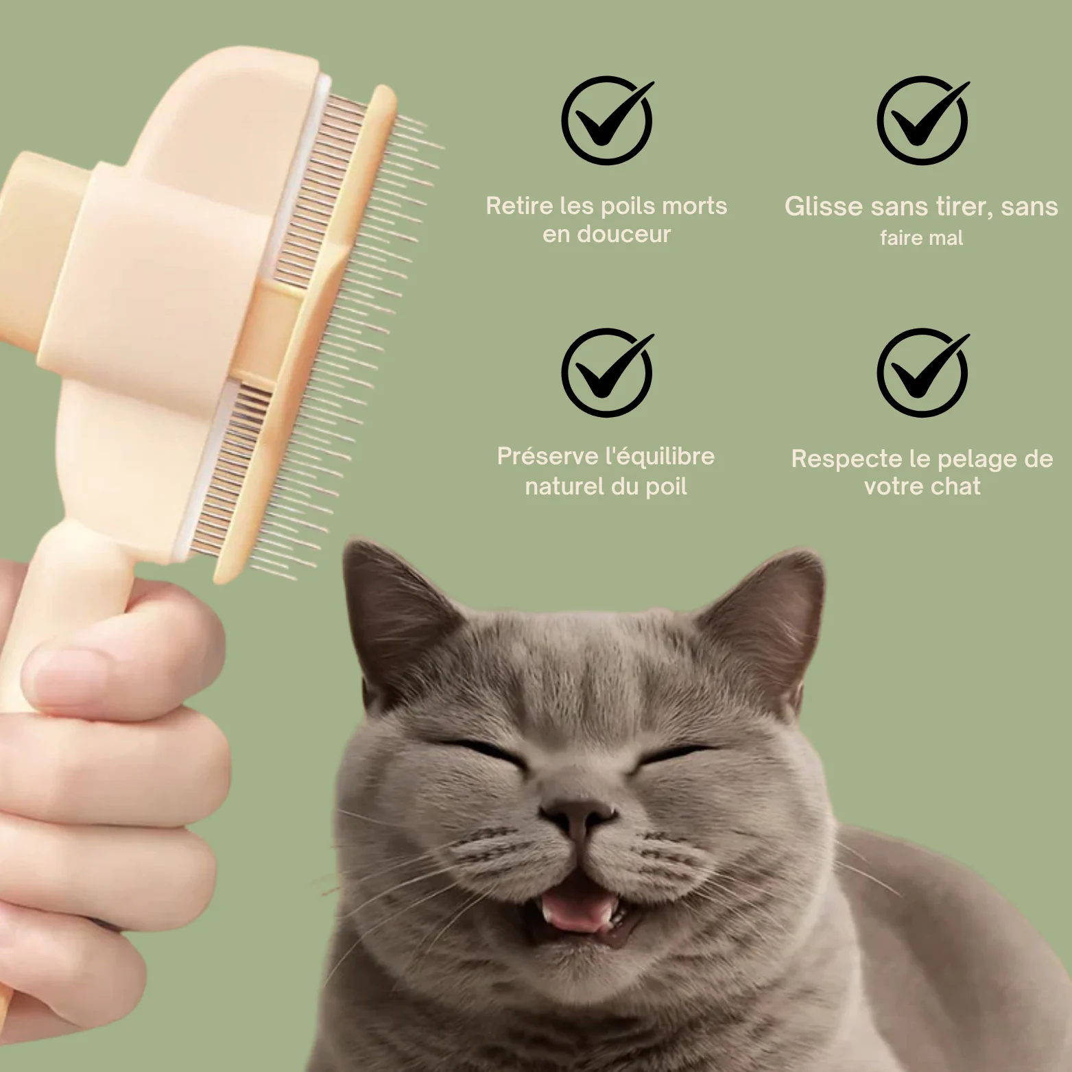 Brosse anti-poil pour chat - Image 6